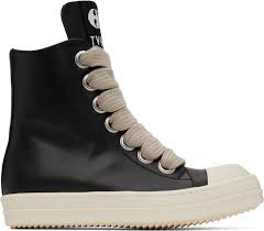 Rick Owens SSENSE Exclusive Black KEMBRA PFAHLER Edition Jumbo Lace Sneakers (Preowned Size 44)