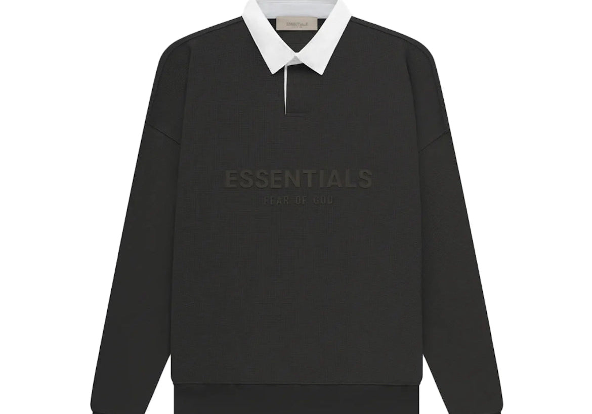 Fear of God Essentials Waffle Henley Rugby (FW22) Off Black (Preowned)