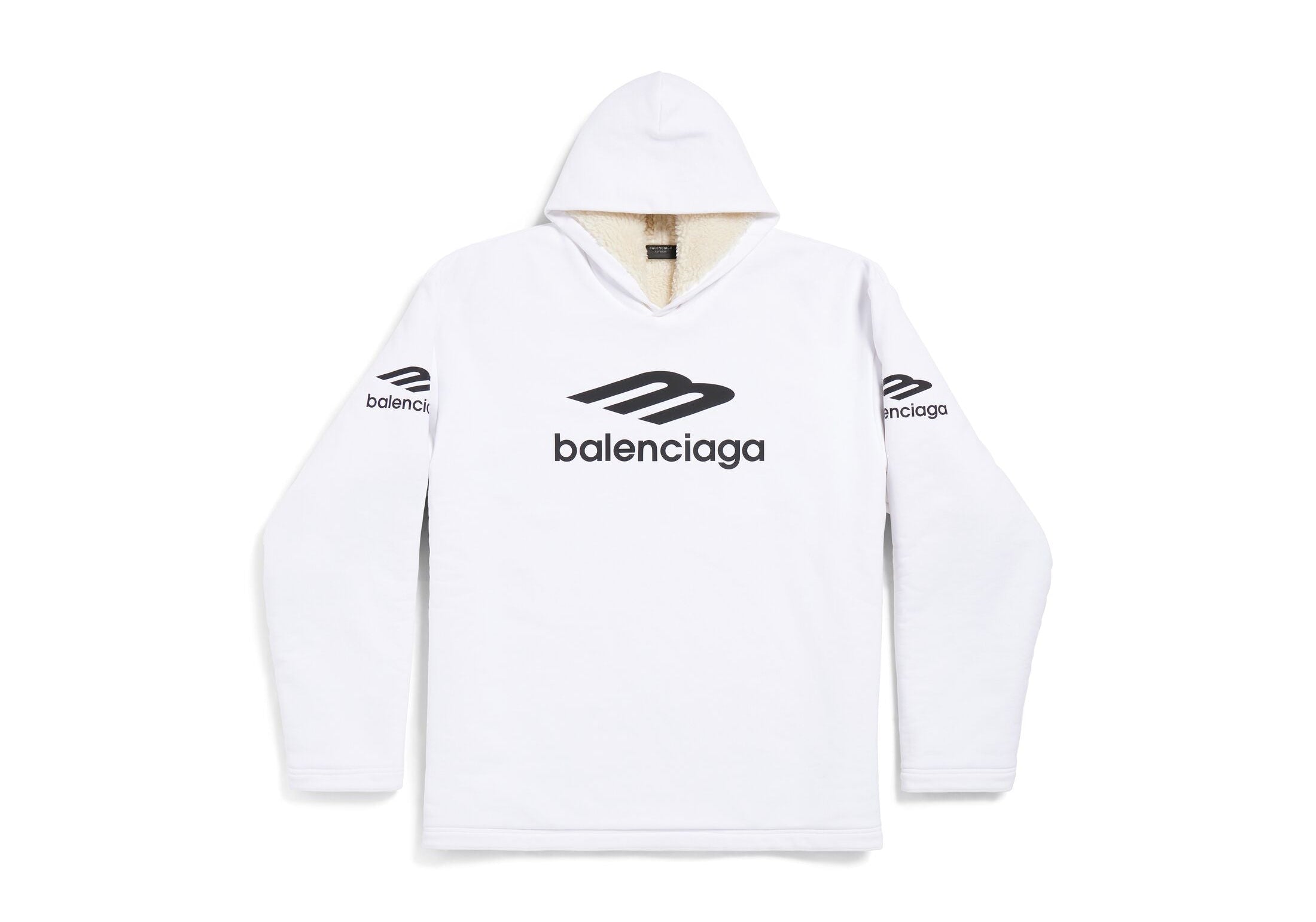 Balenciaga Skiwear - 3B Sports Icon Water Repellant Hoodie Heavy Fleece White