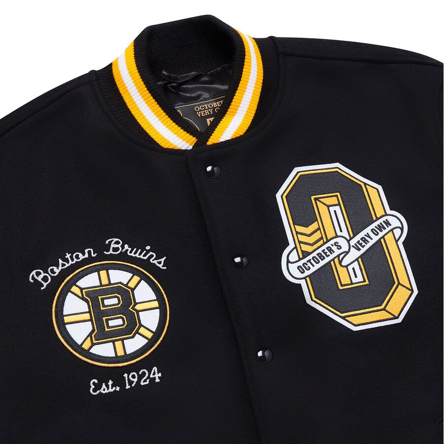 NHL x OVO Boston Bruins Varsity Jacket Black