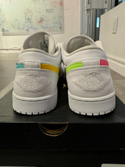 Jordan 1 Low White Multi-Color Swoosh (Preowned)