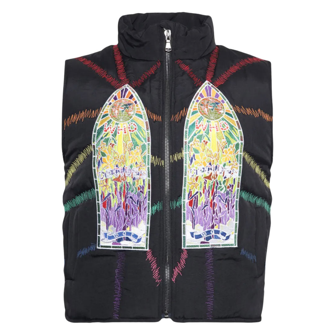 Who Decides War Cathedral Vest Coal, pre-owned, size L