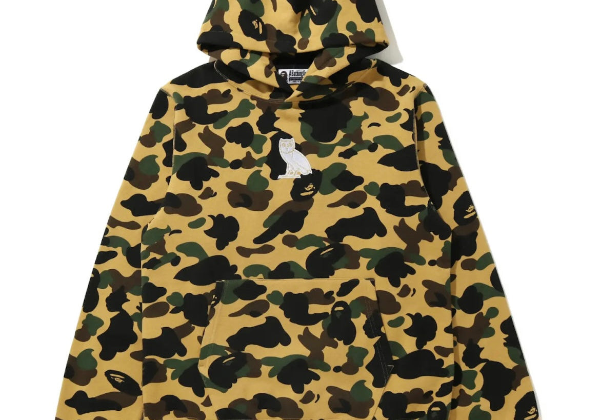 Bape x OVO 1st Camo Pullover Hoodie Yellow