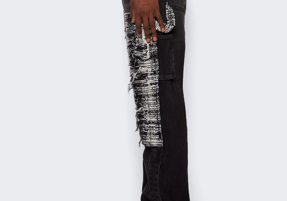 Amiri Boucle Patch Carpenter Jean Aged Black