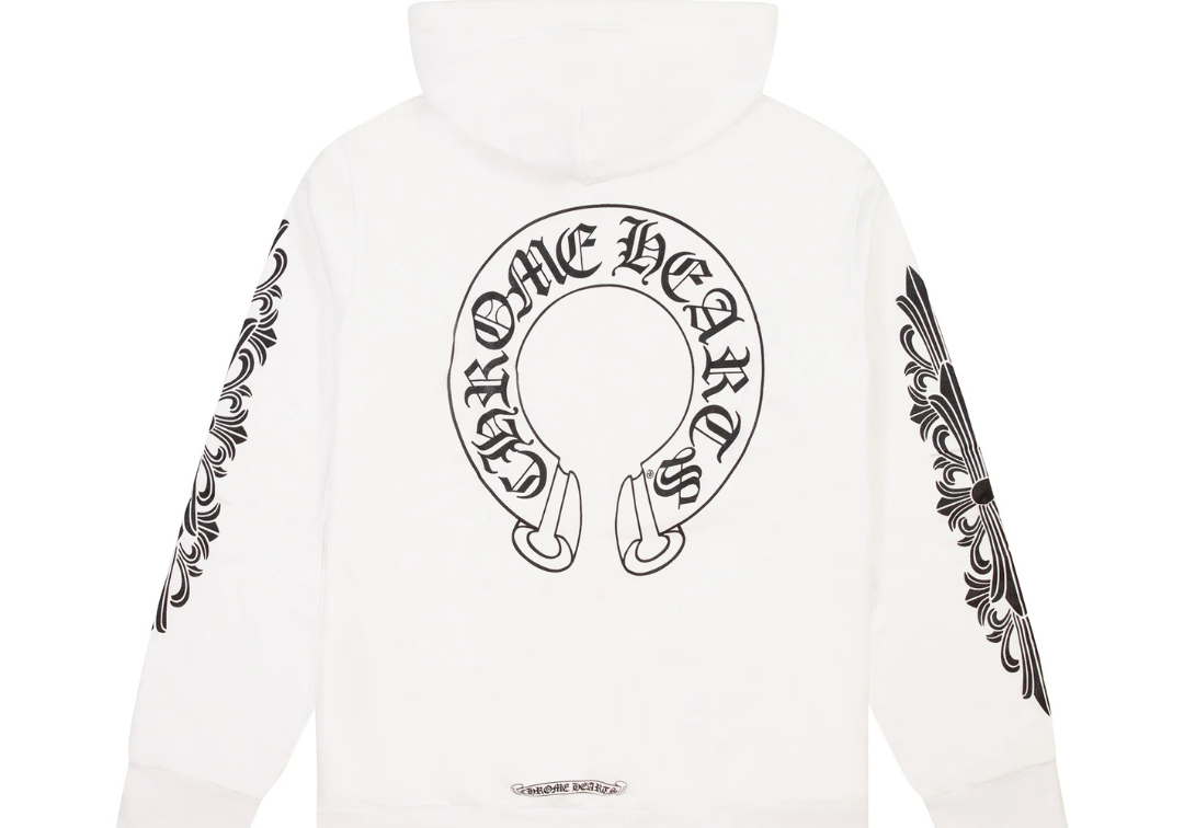 Chrome Hearts Horseshoe Floral Pullover Hoodie White