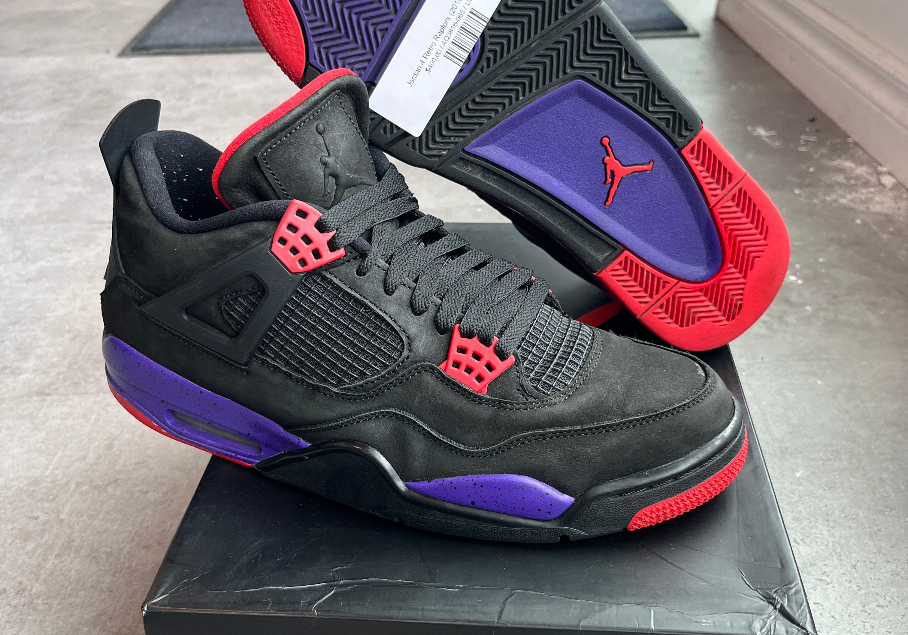 Jordan 4 Retro Raptors (2018) (Preowned Size 12)