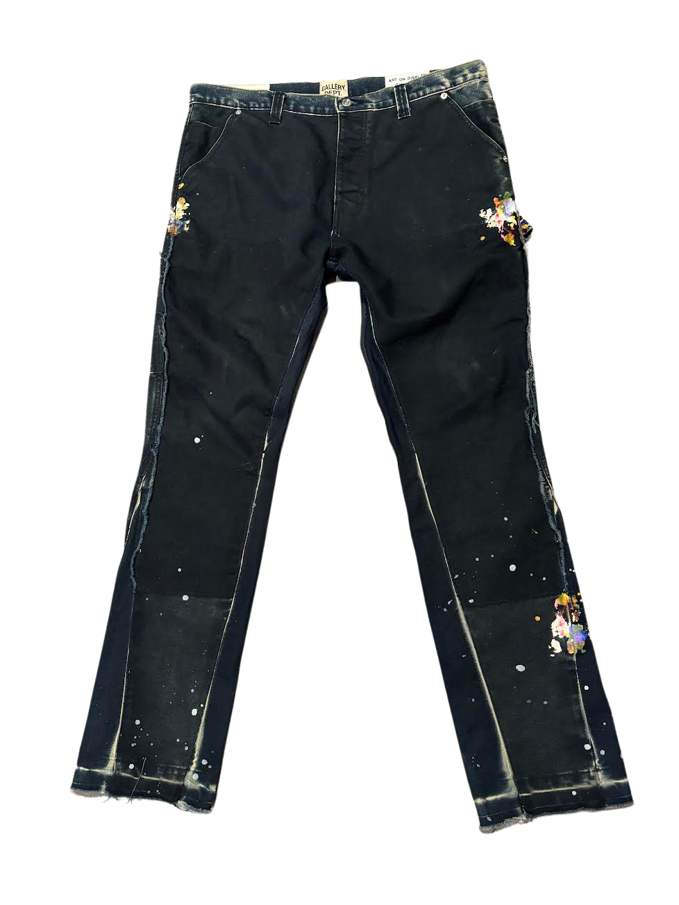 Gallery Dept.  Paint Splatter Flare Carpenter Pants Green (Preowned Size 38)