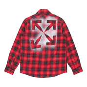 Off-White Red/Black Spray Paint Flannel (Preowned)