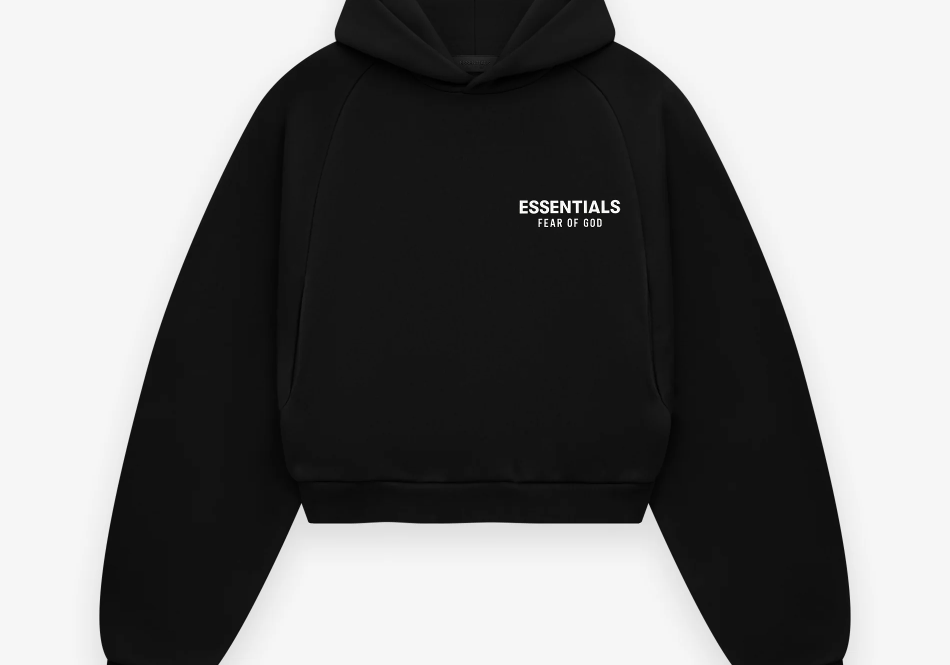 Fear of God Essentials Womens Fleece Cropped Hoodie Black (FW24)