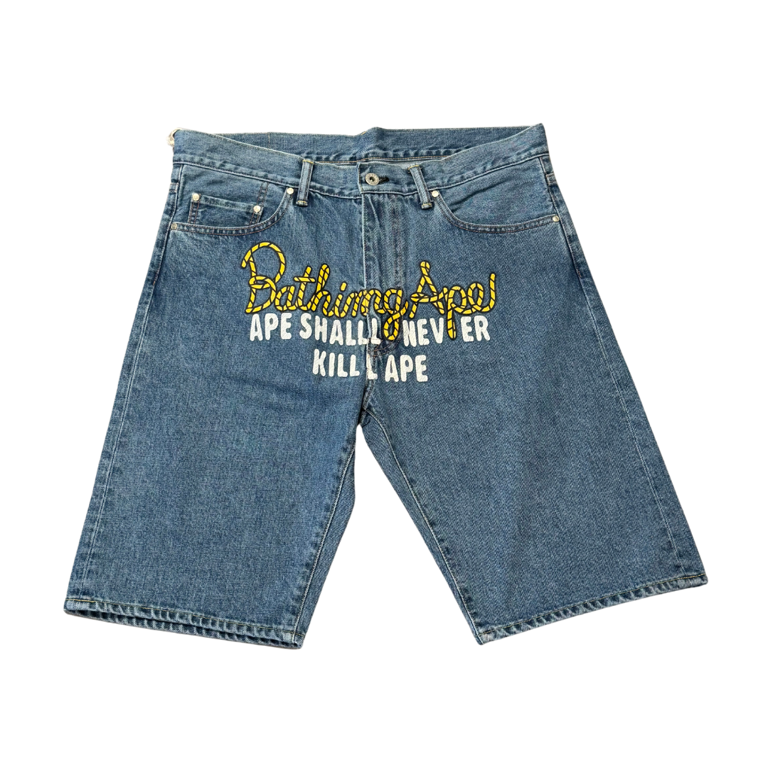 Bape Rope Logo Denim Jorts