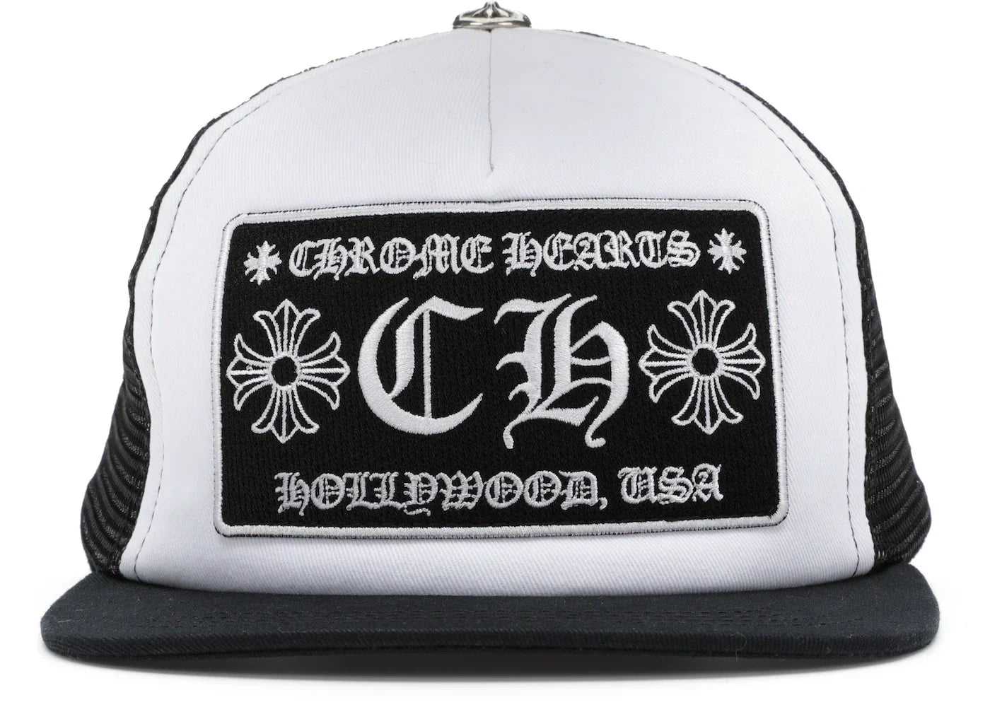 Chrome Hearts CH Hollywood Trucker Hat Black/White