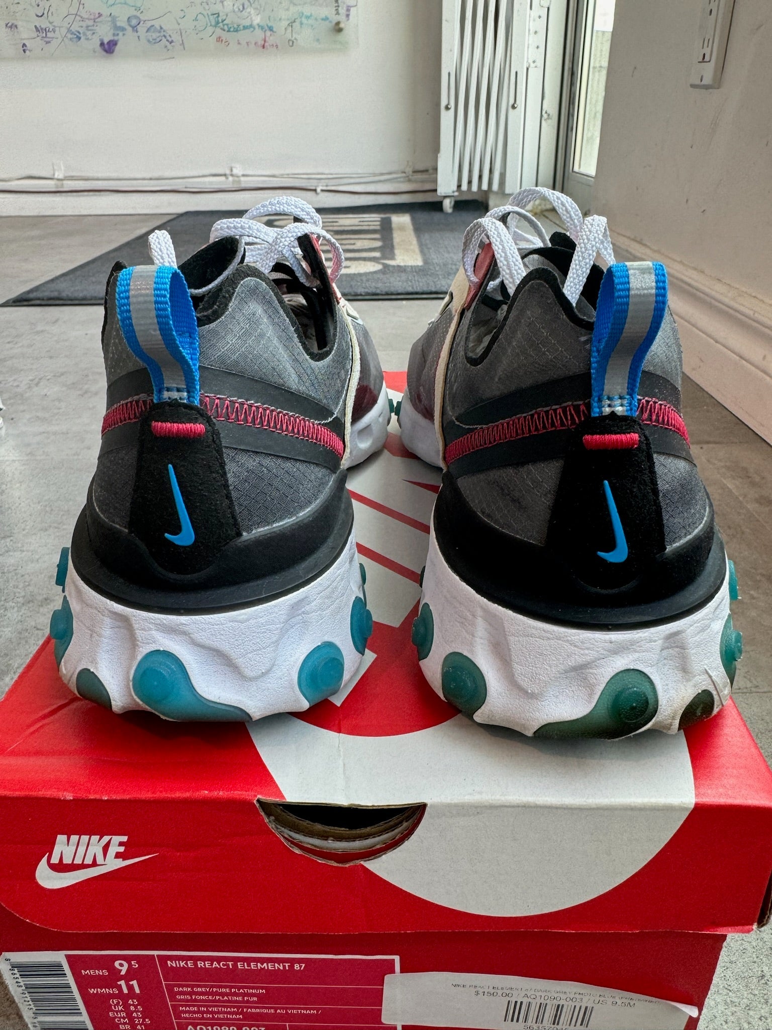 Nike React Element 87 Dark Grey Photo Blue (Preowned)