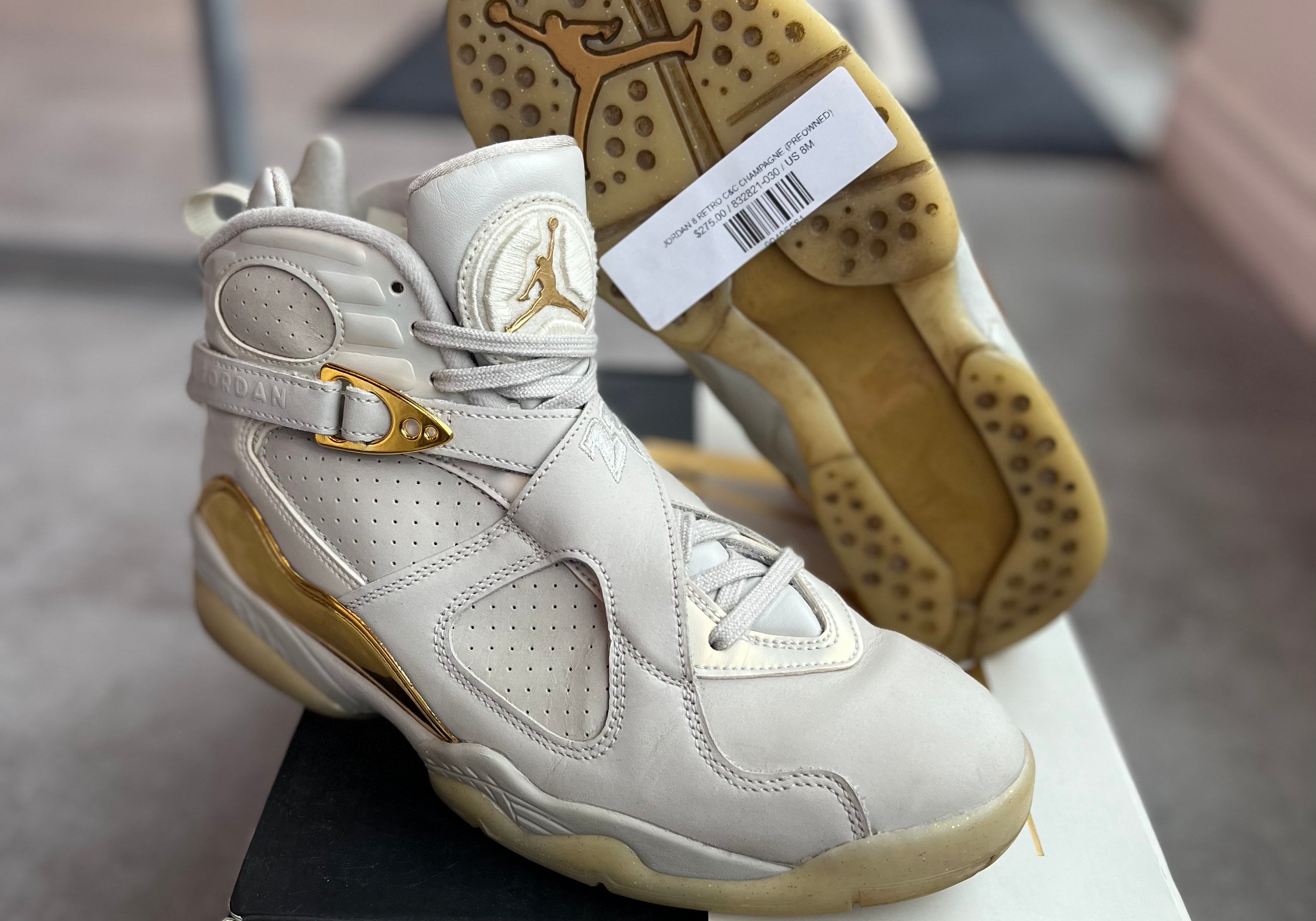 Jordan 8 Retro C&C Champagne (Preowned Size 8)