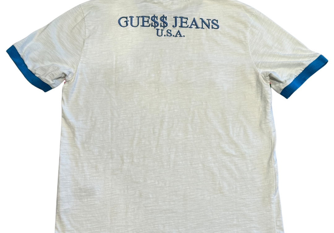 Guess Jeans x A$AP Rocky Rainbow Spell Out Embroidered Ringer Tee (Preowned)