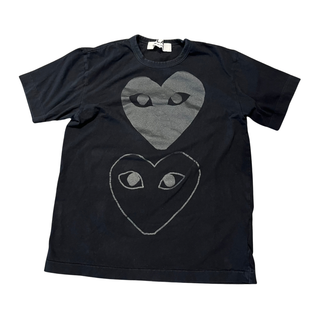 Comme des Garcons PLAY Double Hearts T-shirt Black (Preowned)