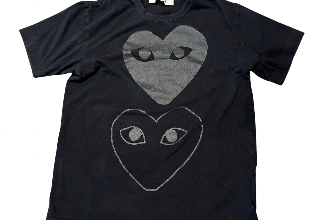 Comme des Garcons PLAY Double Hearts T-shirt Black (Preowned)