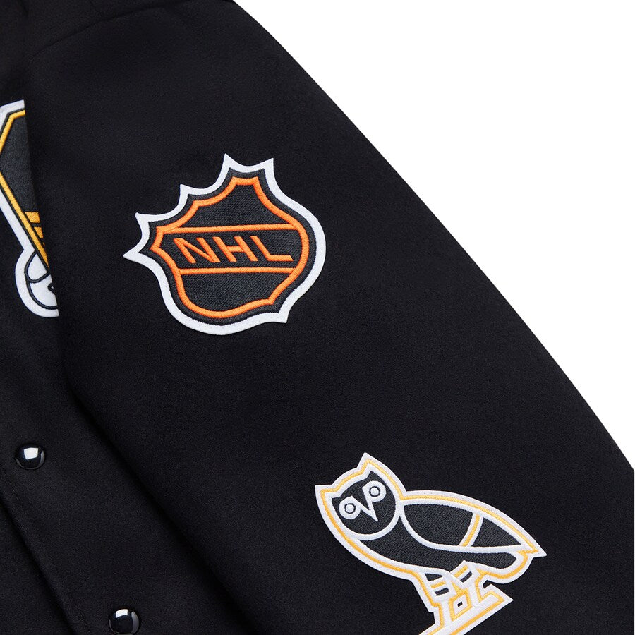 NHL x OVO Boston Bruins Varsity Jacket Black