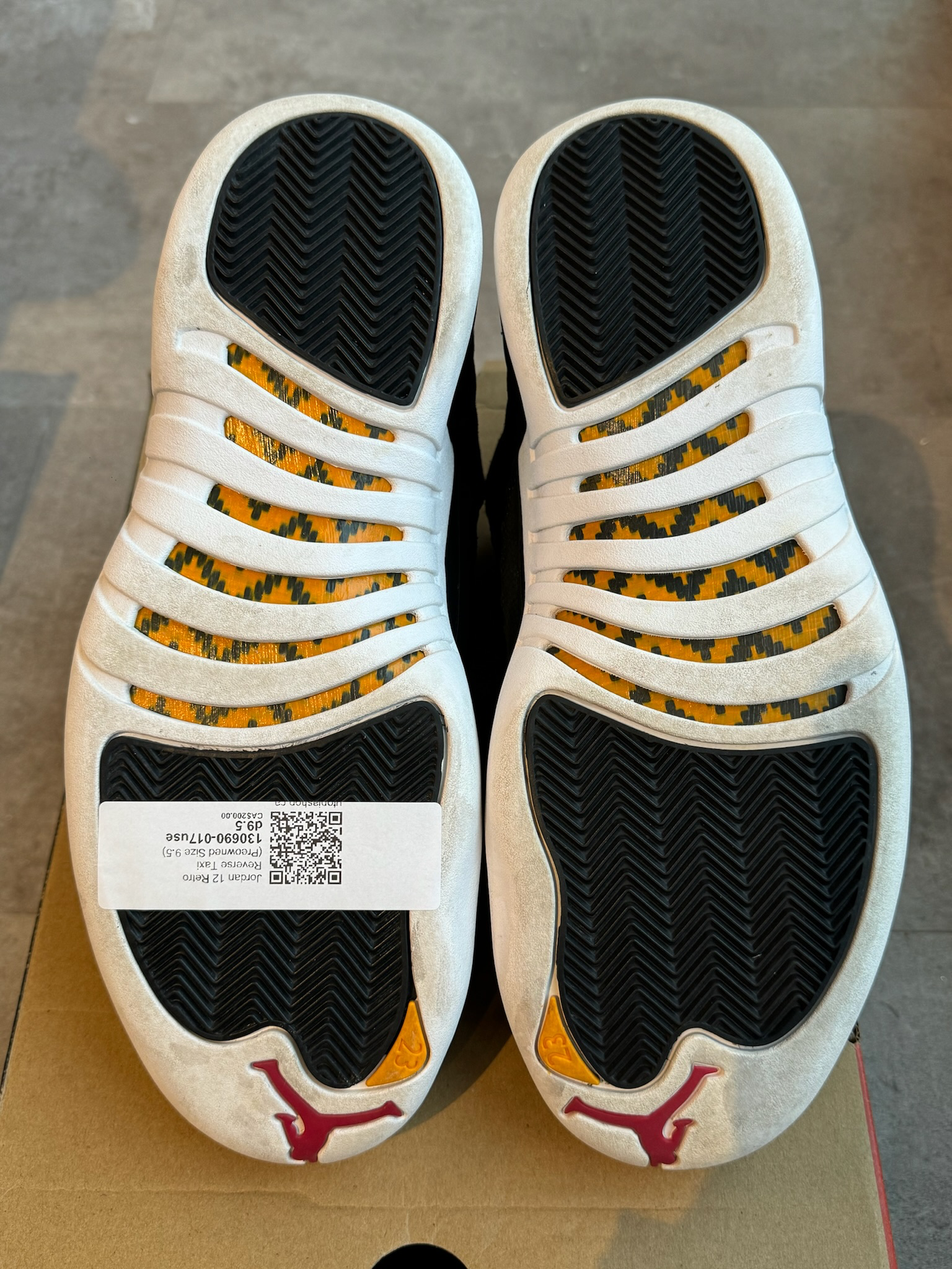 Jordan 12 Retro Reverse Taxi (Preowned Size 9.5)