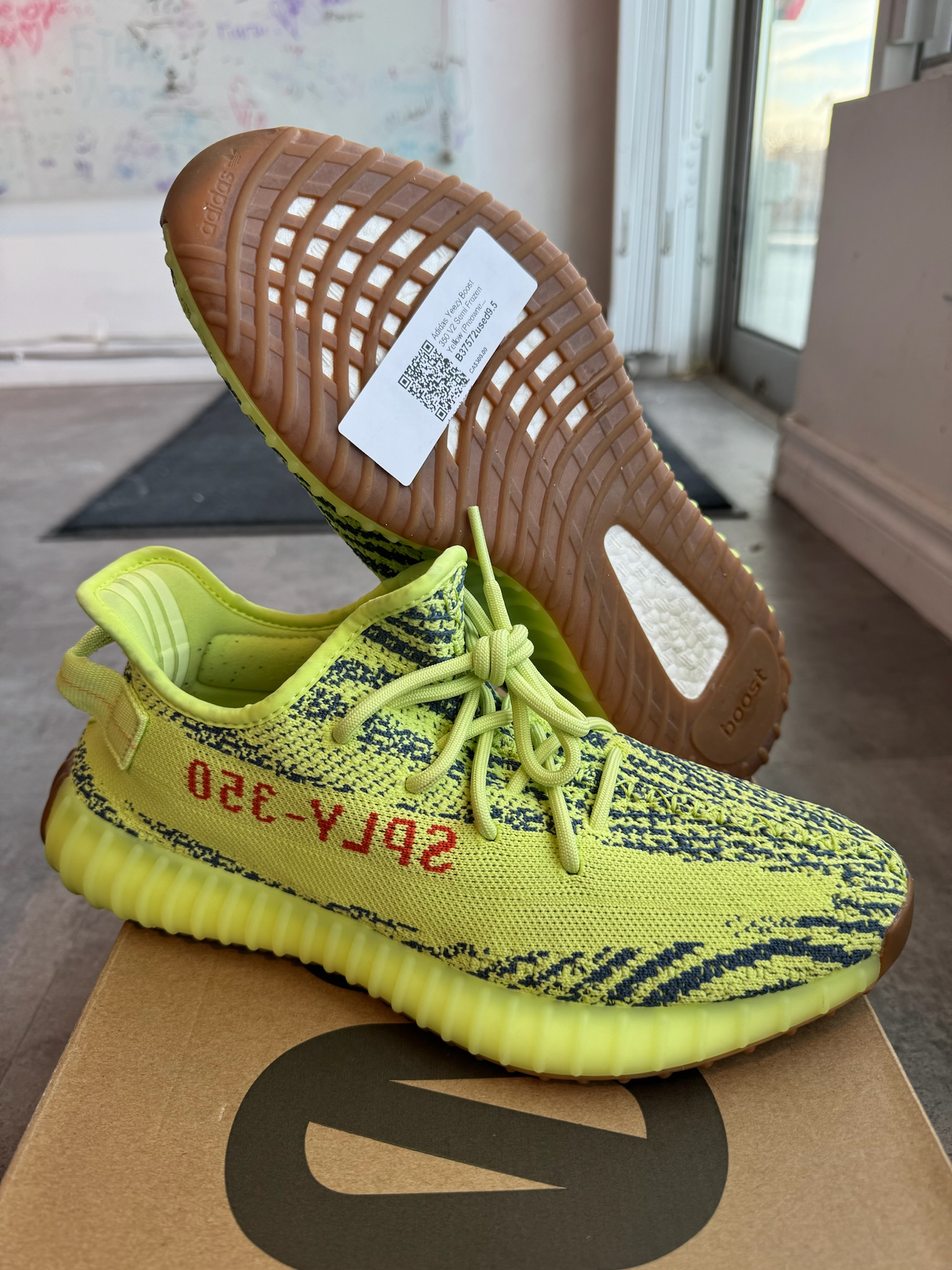 Adidas Yeezy Boost 350 V2 Semi Frozen Yellow (Preowned Size 9.5)