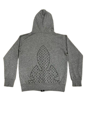 Chrome Hearts Multi-Logo Fleur Knee Zip-Up Hoodie Grey