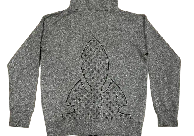 Chrome Hearts Multi-Logo Fleur Knee Zip-Up Hoodie Grey