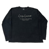 Yohji Yamamoto Pour Homme Paris Logo L/S T-Shirt Black - Pre-Owned Size L