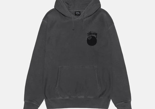 Stussy 8 Ball Pigment Dyed Hoodie Black