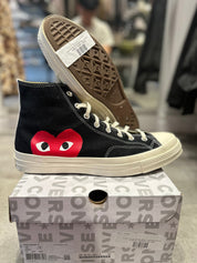 Converse X CDG Play Chuck Taylor All-Star 70 Hi Black (Preowned Size 12)