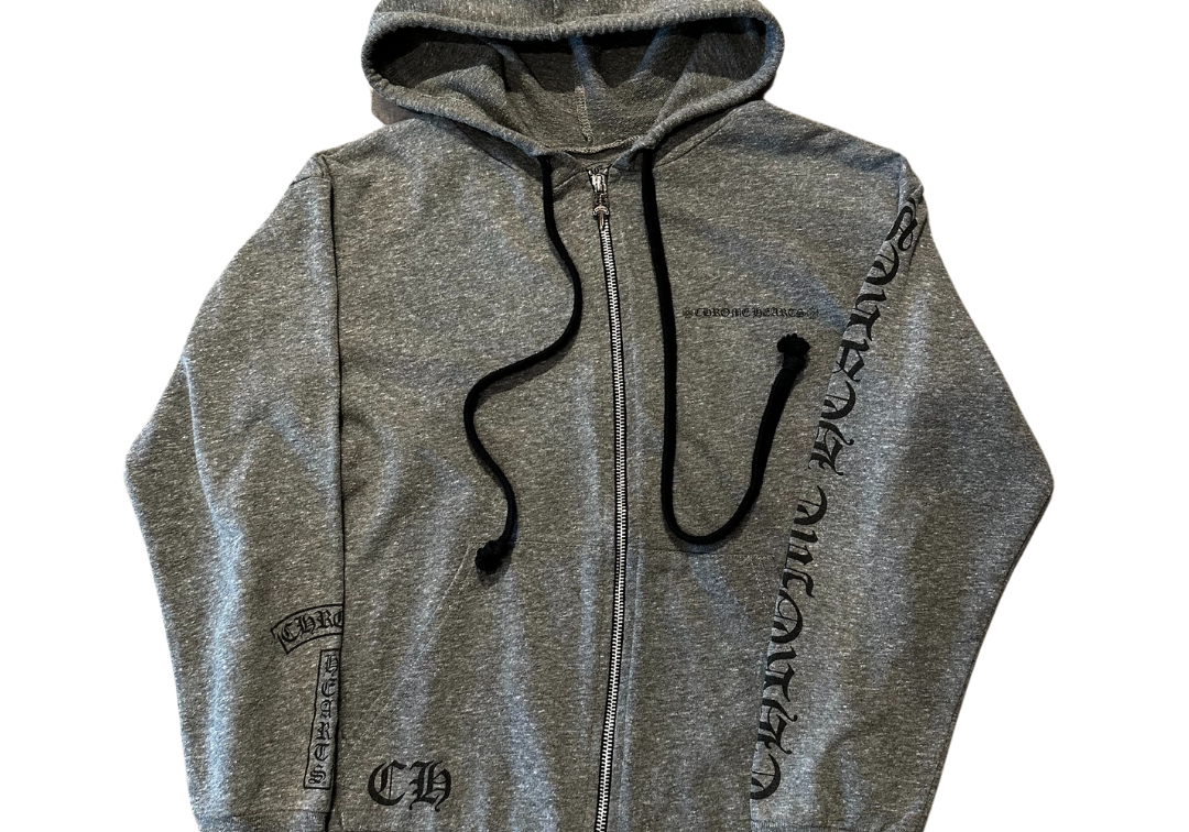 Chrome Hearts T-Bar F*** You Zip-Up Hoodie Grey (Preowned)