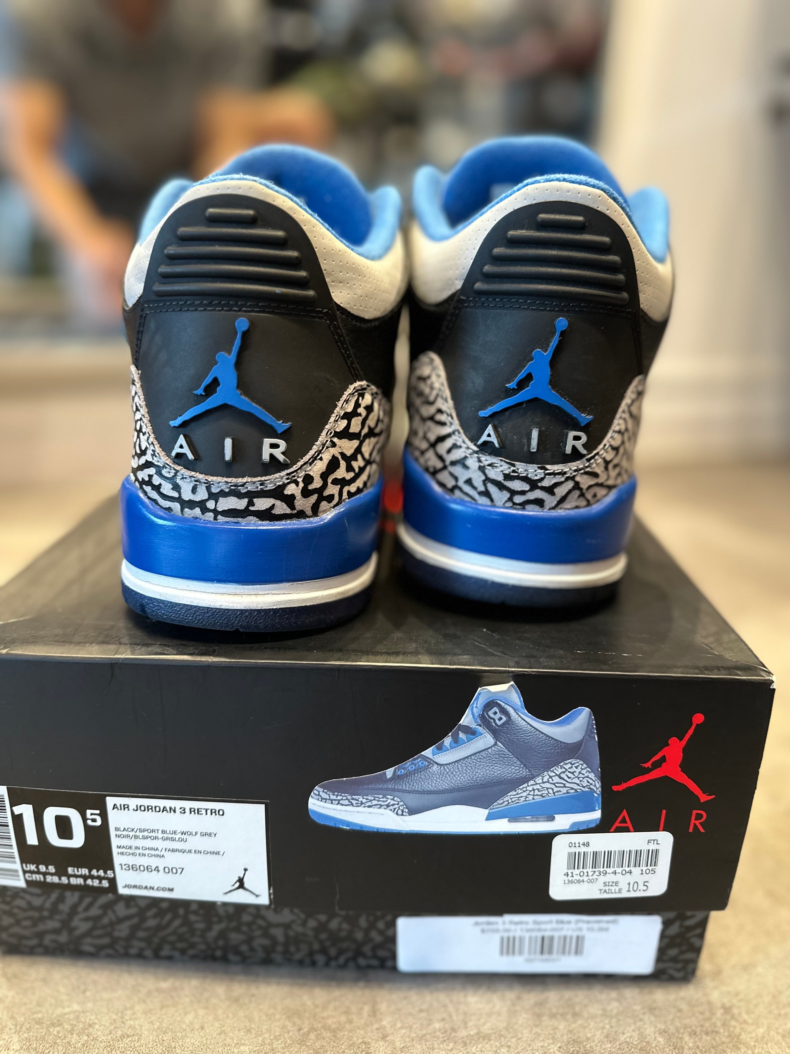 Jordan 3 Retro Sport Blue (Preowned)