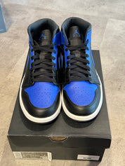 Jordan 1 Mid Hyper Royal Tumbled Leather (Preowned)