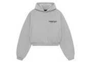 Fear of God Essentials Women's Fleece Cropped Hoodie Light Heather Gray