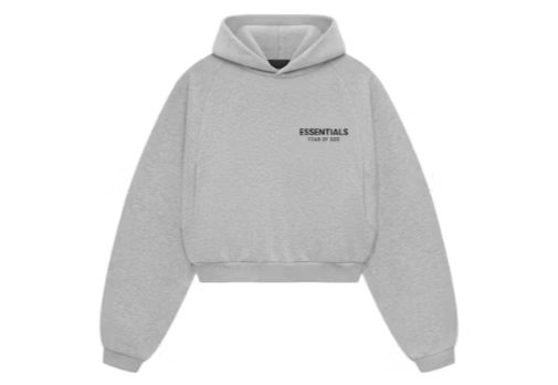 Fear of God Essentials Women's Fleece Cropped Hoodie Light Heather Gray