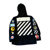 Off-White Patches Zip-Up Hoodie Black (Preowned)