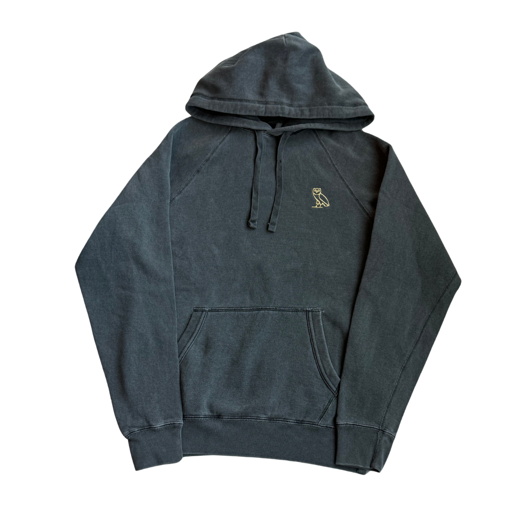 Ovo Pigment Dyed Owl Hoodie Dark Grey