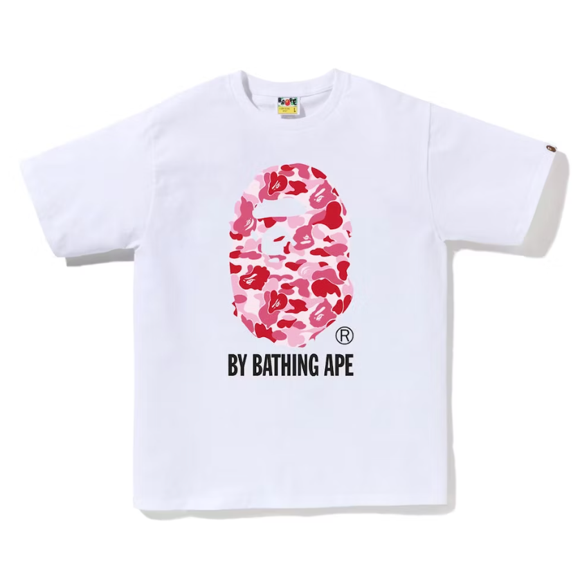 Bape ABC Pink Camo "By Bathing Ape" White Tee