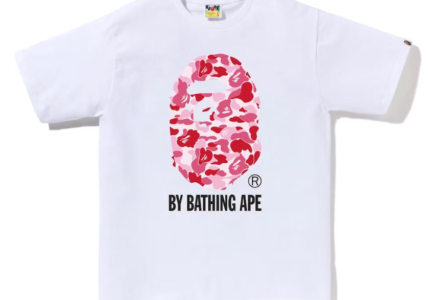 Bape ABC Pink Camo "By Bathing Ape" White Tee