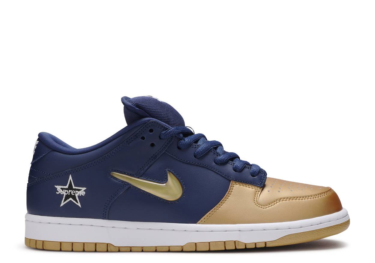 Nike SB Dunk Low Supreme Jewel Swoosh Gold (Preowned)