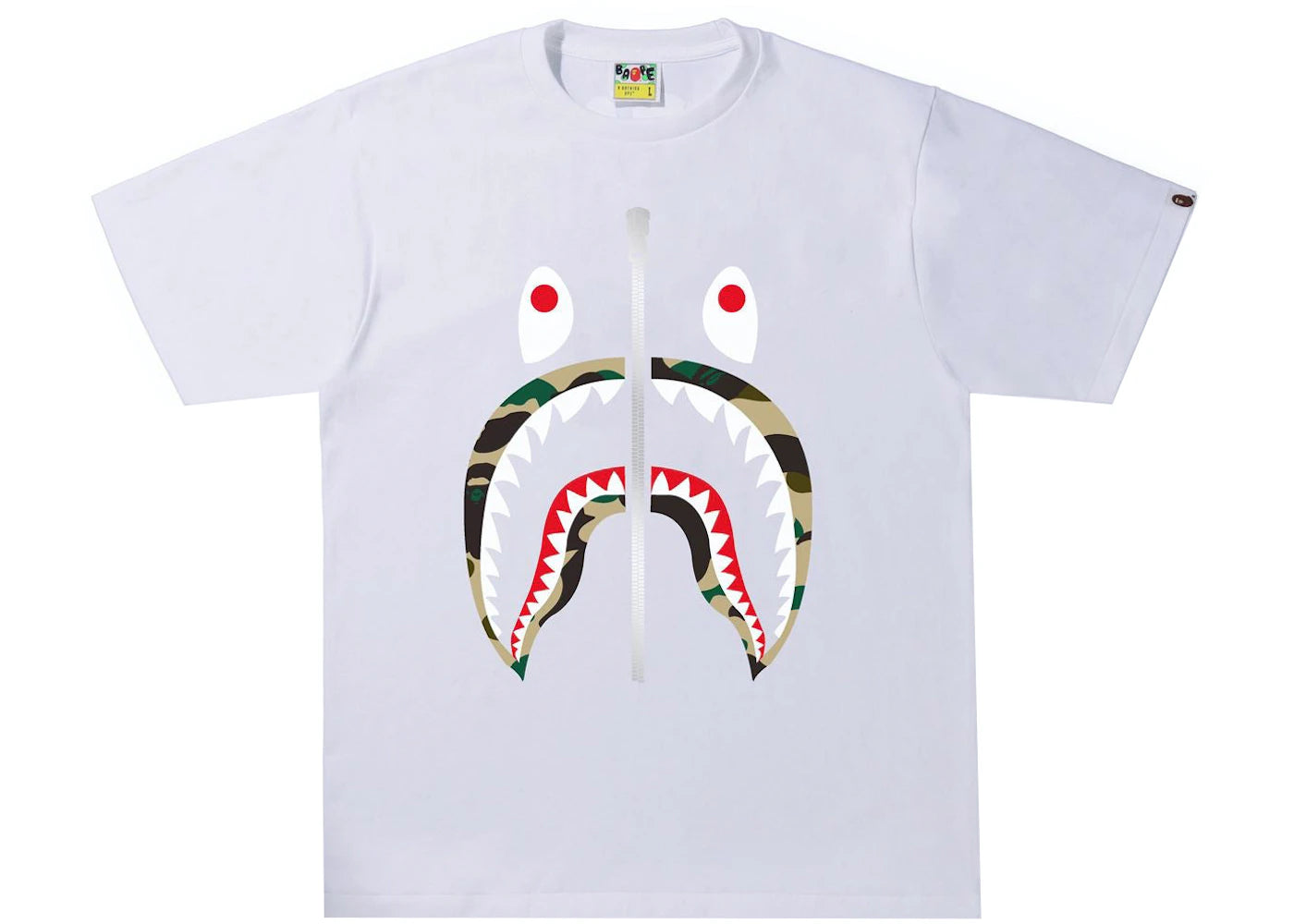 Bape 1st Camo Shark Tee White