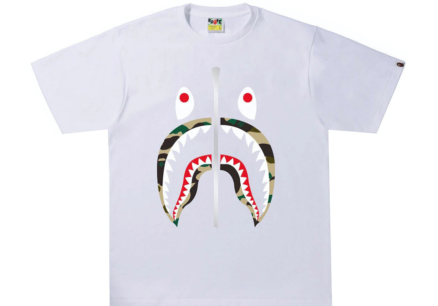 Bape 1st Camo Shark Tee White